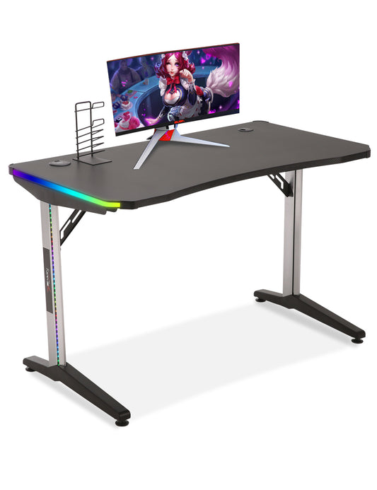 E-WIN Nexus Lucis RGB Gaming Desk with Wireless Charging