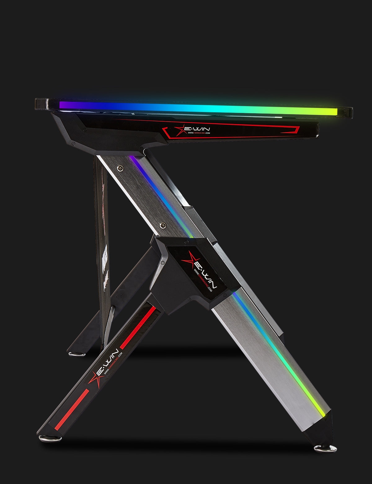 E-WIN Ultimate Gamer Bundle with Flash XL Revolution Upgraded Series and Lux Luminis RGB Gaming Desk with Wireless Charging