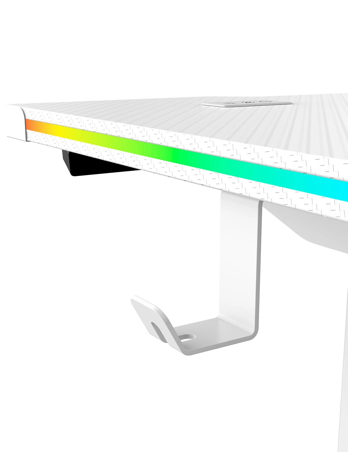 E-WIN Bravon White Sit-to-Stand RGB Gaming Desk & Chair Bundle