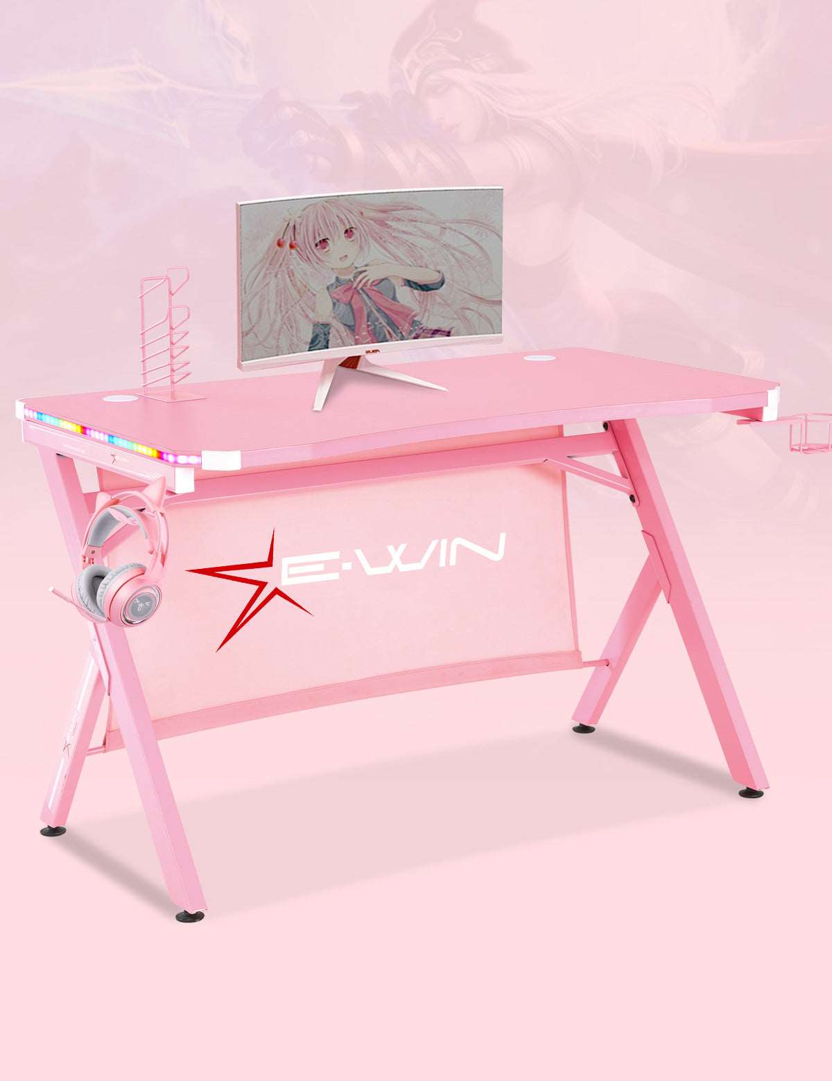 E-WIN Bellum Rubrum Brilliance RGB Gaming Desk