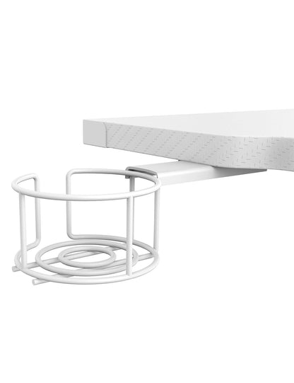 E-WIN Bravon Blue White Sit-to-Stand RGB Gaming Desk & Chair Bundle