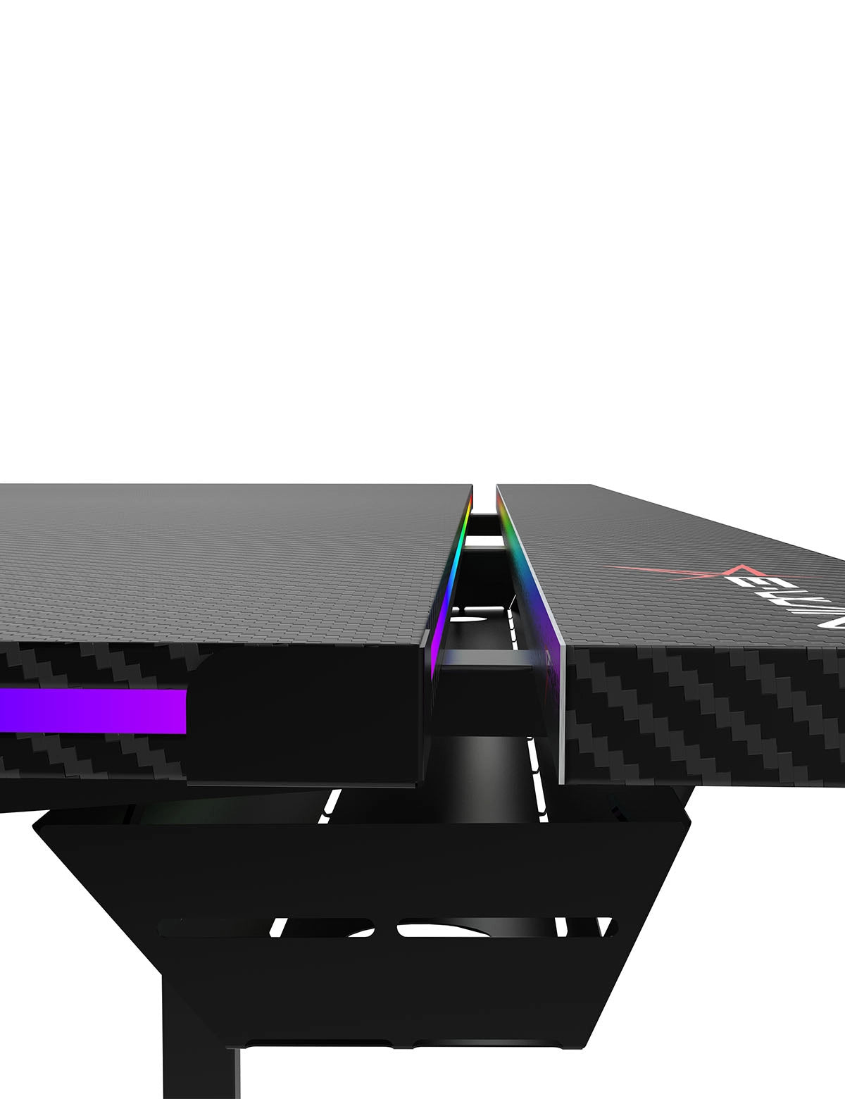 E-WIN Bravon Blue Black Sit-to-Stand RGB Gaming Desk & Chair Bundle