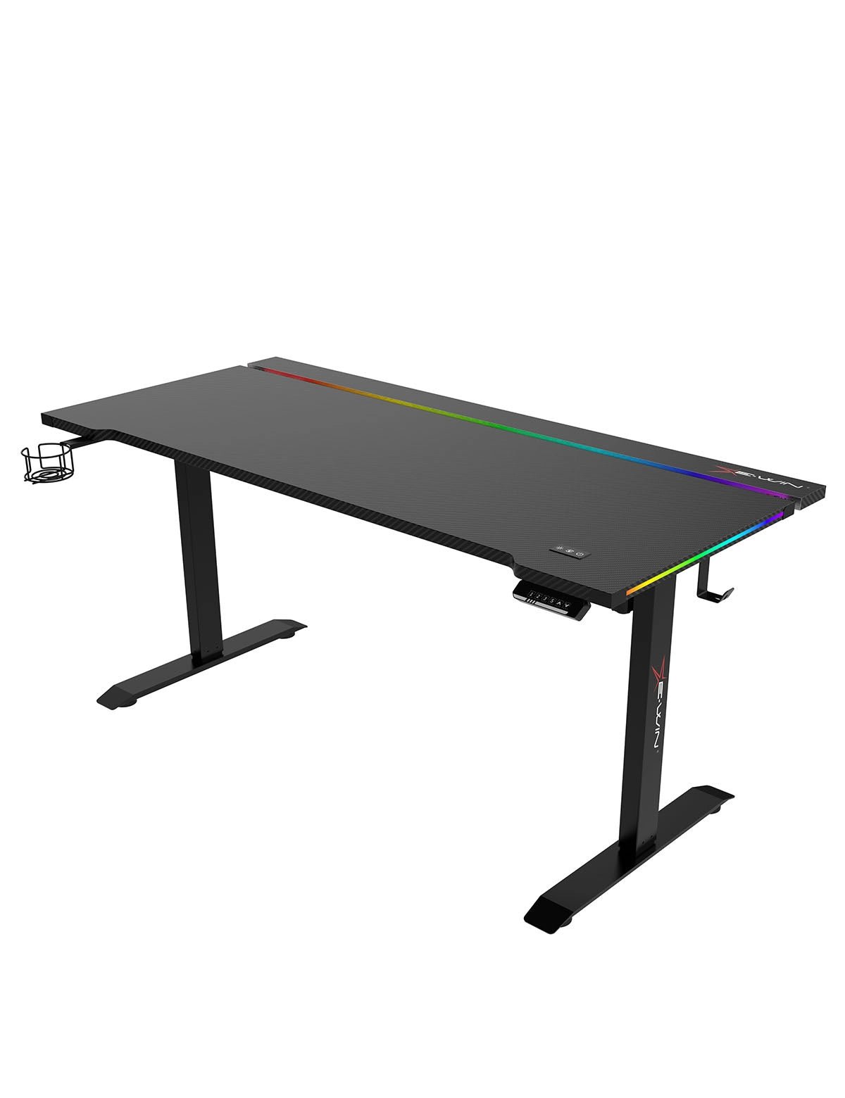 E-WIN Bravon Golden Sit-to-Stand RGB Gaming Desk & Chair Bundle