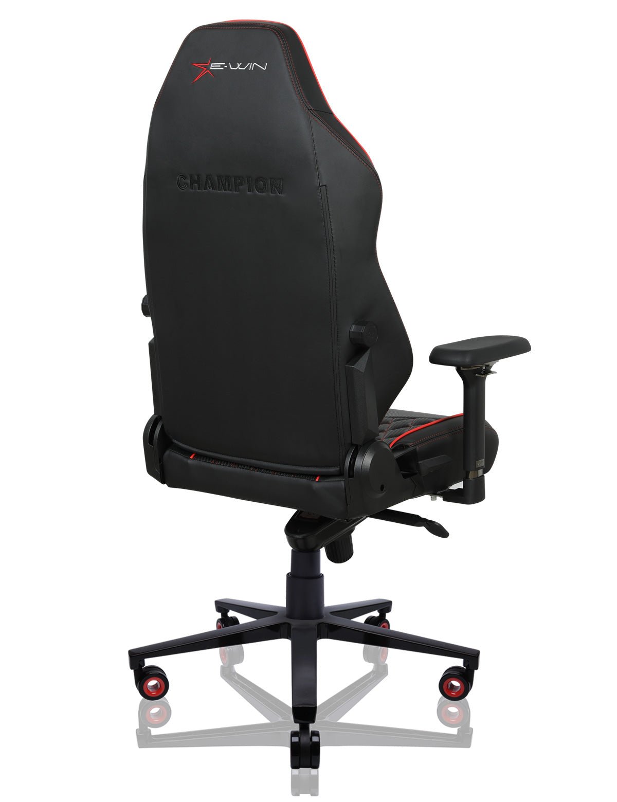 E-WIN Bravon Red White Sit-to-Stand RGB Gaming Desk & Chair Bundle