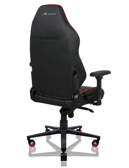 E-WIN Bravon Red White Sit-to-Stand RGB Gaming Desk & Chair Bundle