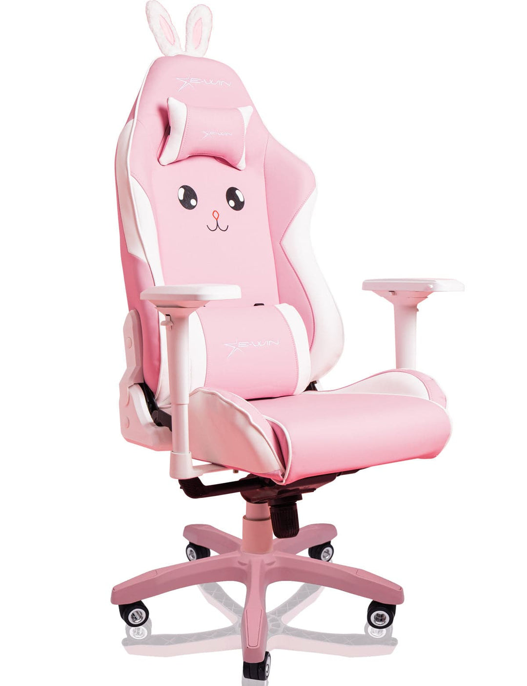 ピンクの猫　winning ウイニング　ファールカップホワイト E-WIN Champion Series Ergonomic Computer Gaming Office Chair with Pill