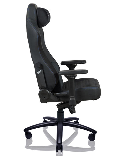 E-WIN Bravon Blue White Sit-to-Stand RGB Gaming Desk & Chair Bundle