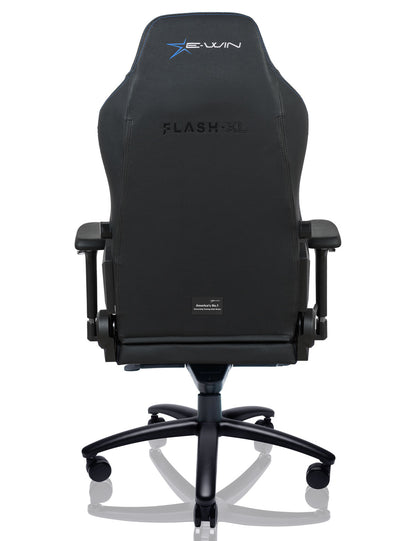 E-WIN Bravon Blue White Sit-to-Stand RGB Gaming Desk & Chair Bundle