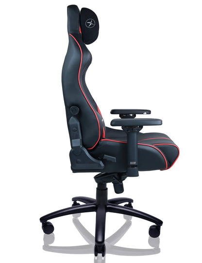 E-WIN Bravon Red White Sit-to-Stand RGB Gaming Desk & Chair Bundle