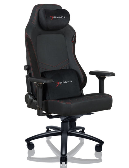 E-WIN Bravon Red White Sit-to-Stand RGB Gaming Desk & Chair Bundle