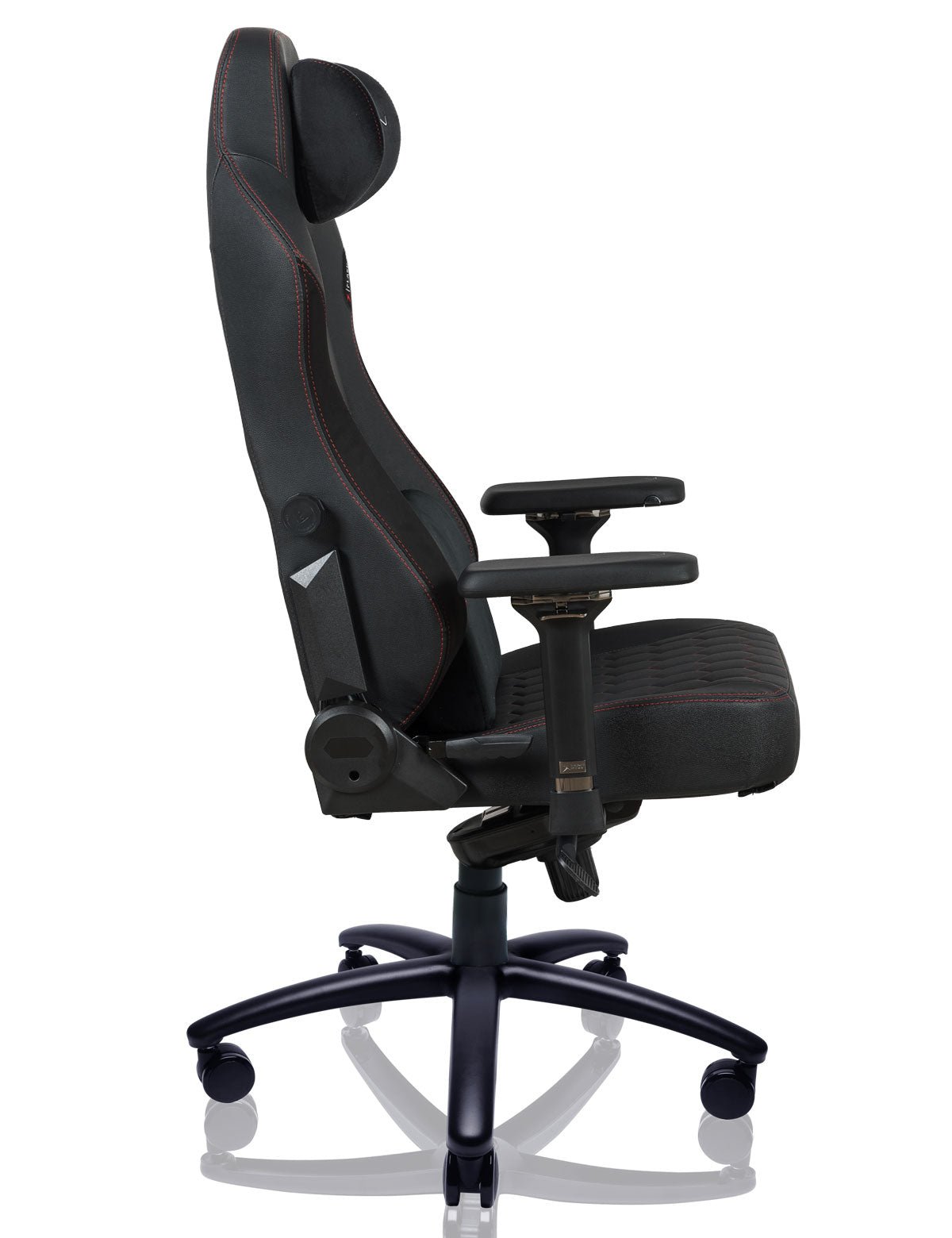 E-WIN Bravon Red White Sit-to-Stand RGB Gaming Desk & Chair Bundle