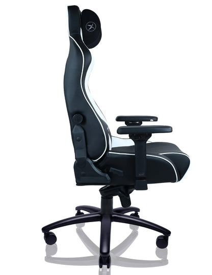 E-WIN Bravon White Sit-to-Stand RGB Gaming Desk & Chair Bundle