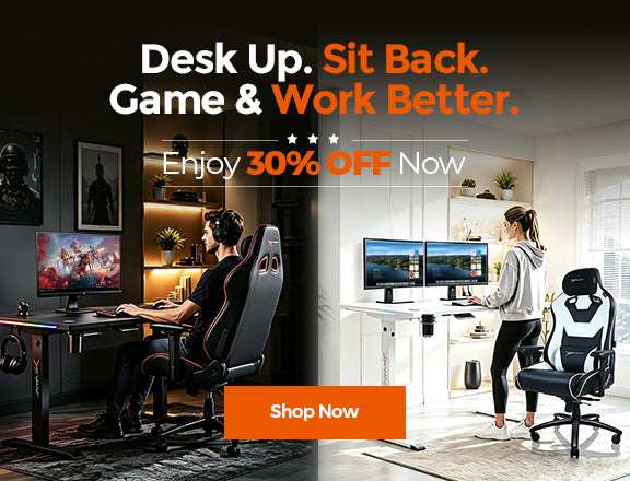 E-WIN Bravon Sit-to-stand gaming desk & chair bundle