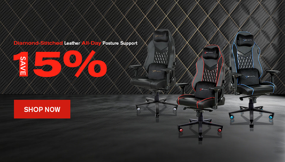 E-WIN Bravon Sit-to-stand gaming desk & chair bundle