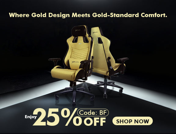 E-WIN Flash Series XL Gold Gaming Chair