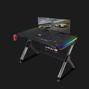 E-WIN Lux Luminis RGB Gaming Desk with Wireless Charging